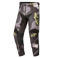 OFFER ALPINESTARS YOUTH RACER TACTICAL PANT CAMO GREY / YELLOW FLUO COLOUR #STOCKCLEARANCE