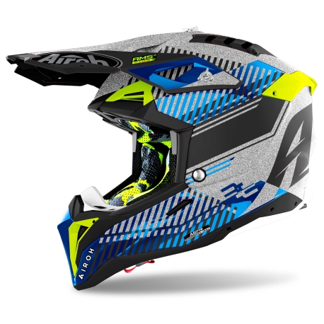 AIROH AVIATOR 3 WAVE HELMET 2022 SILVER GLOSS CHROME COLOR #STOCKCLEARANCE  AV3W16 - MotocrossCenter.com