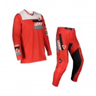 OFFER LEATT YOUTH COMBO JERSEY + PANT MOTO 3.5 COLOUR RED #STOCKCLEARANCE